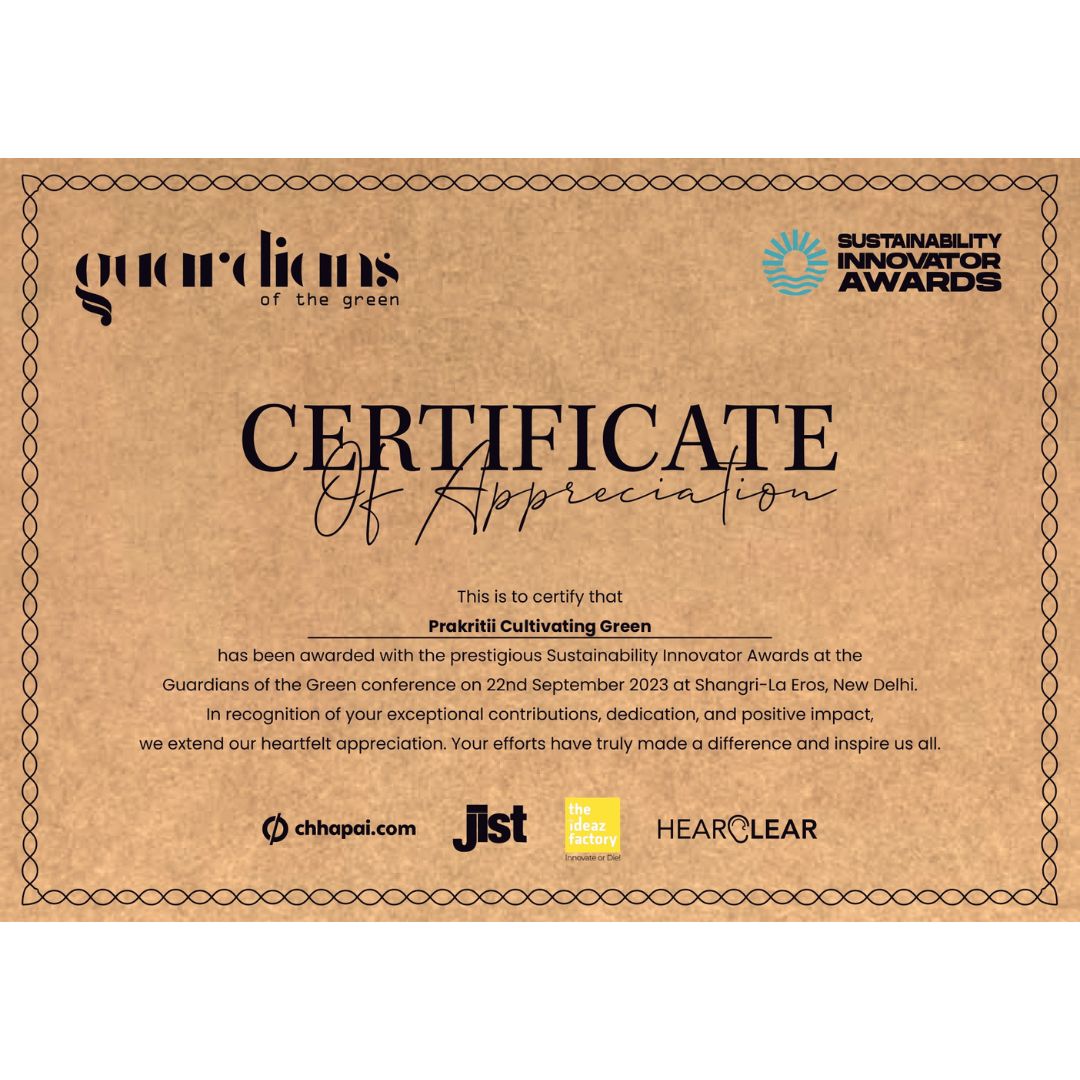 Prakritii, a leading manufacturer of Eco-friendly disposable products, has earned the prestigious Sustainability Innovator Award 2023 for its exceptional contributions to environmental preservation.