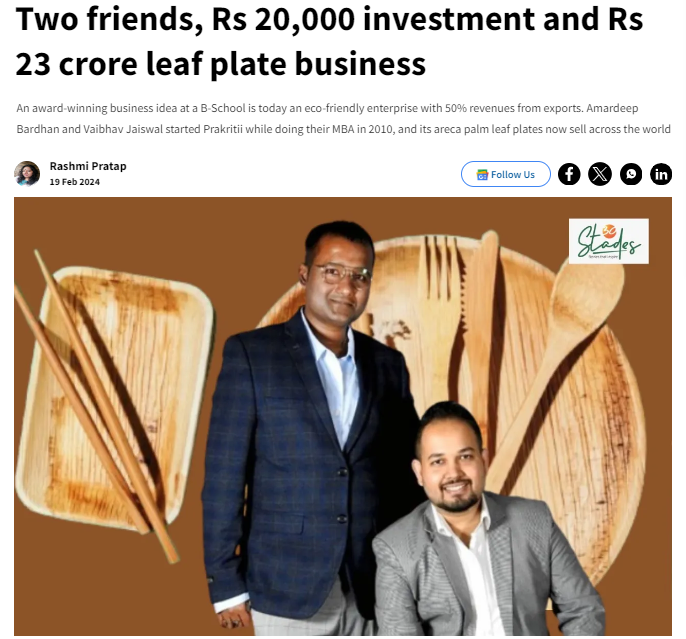Two friends, Rs 20,000 investment and Rs 23 crore leaf plate business