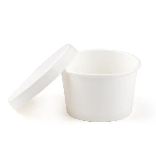 1250ml Flat Bowl White Container