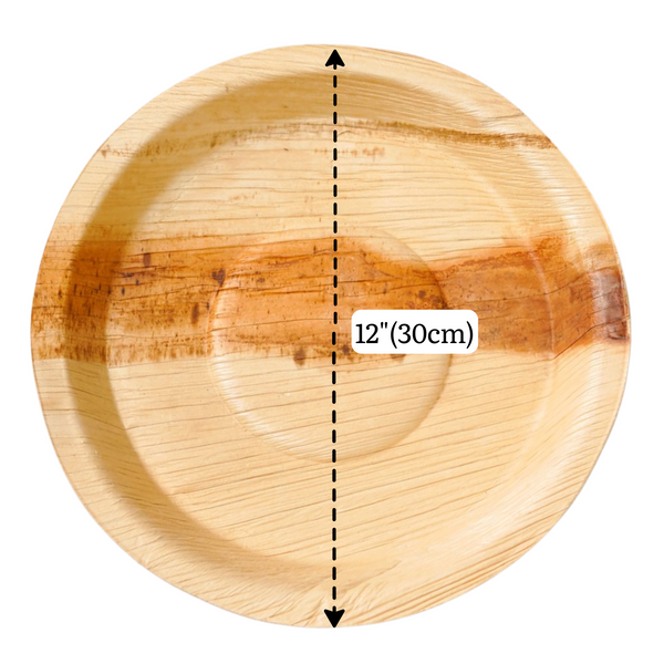 12 Inch Round Deep Areca Palm Leaf Plate | Prakritii