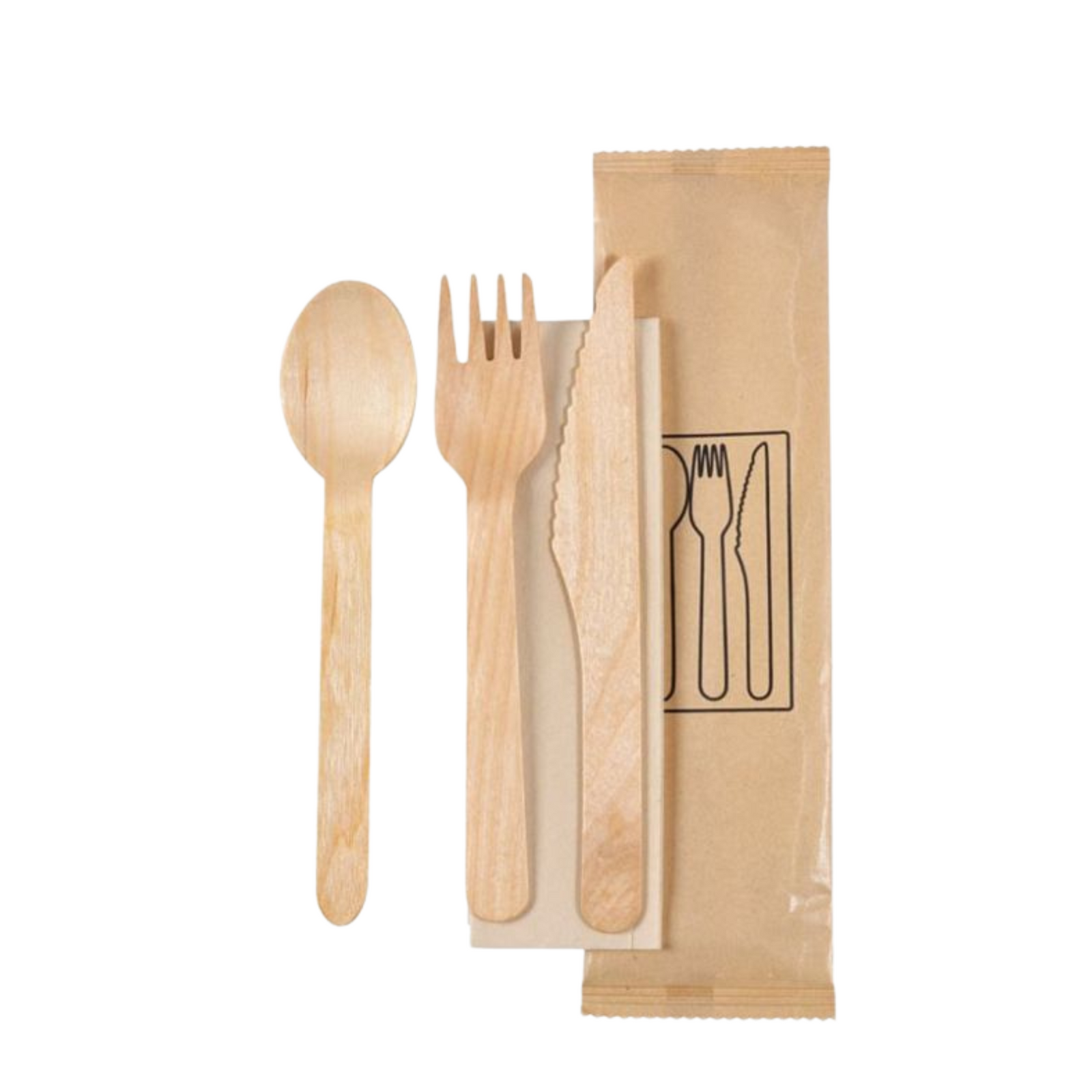 Paper Pouch Cutlery - ( Spoon , Fork , Knife & Tissue )
