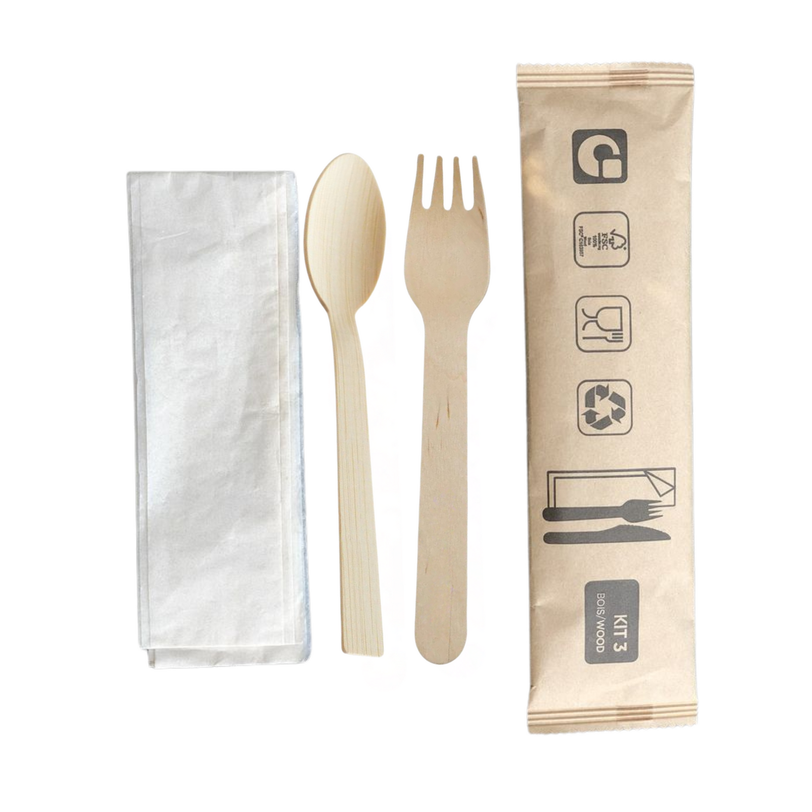 Paper Pouch Cutlery - ( Spoon , Fork & Tissue )