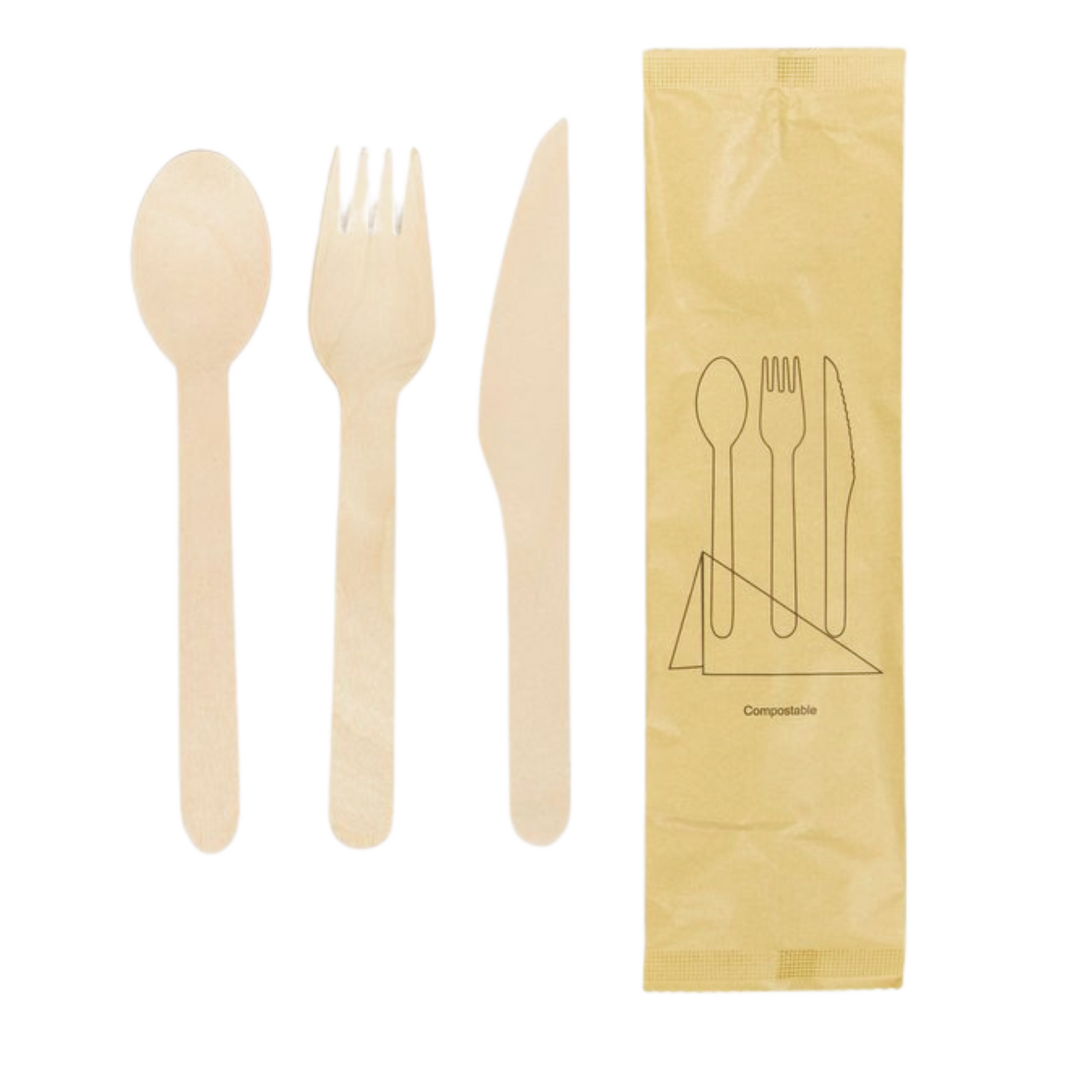 Paper Pouch Cutlery - ( Spoon , Fork & Knife )
