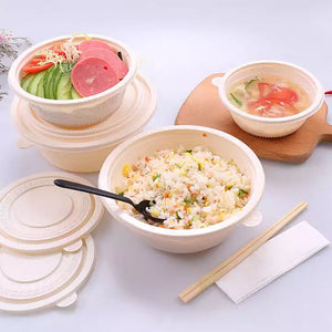 Bagasse Round Container With Lid