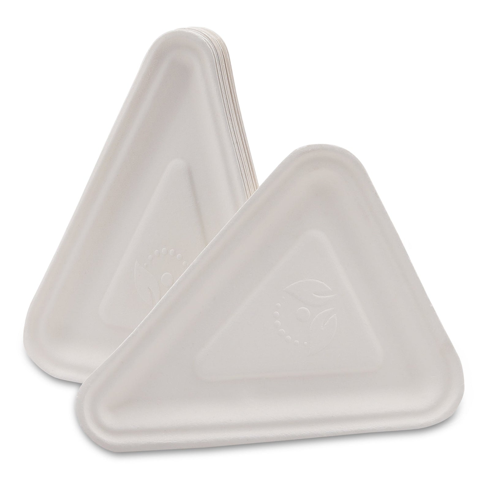 4" Bagasse Triangle Snack Plate