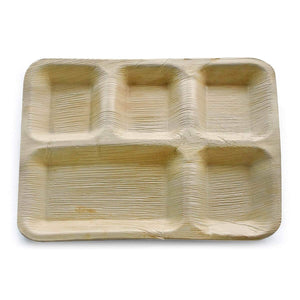 11" x 9" (28 cm x 33 cm) Rectangle 5 Partition Plates