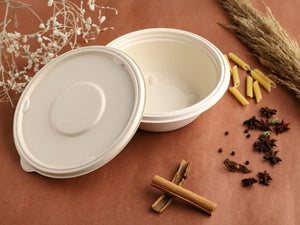 Bagasse Round Container With Lid