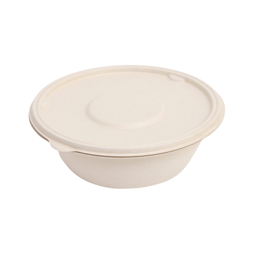 Bagasse Round Container With Lid