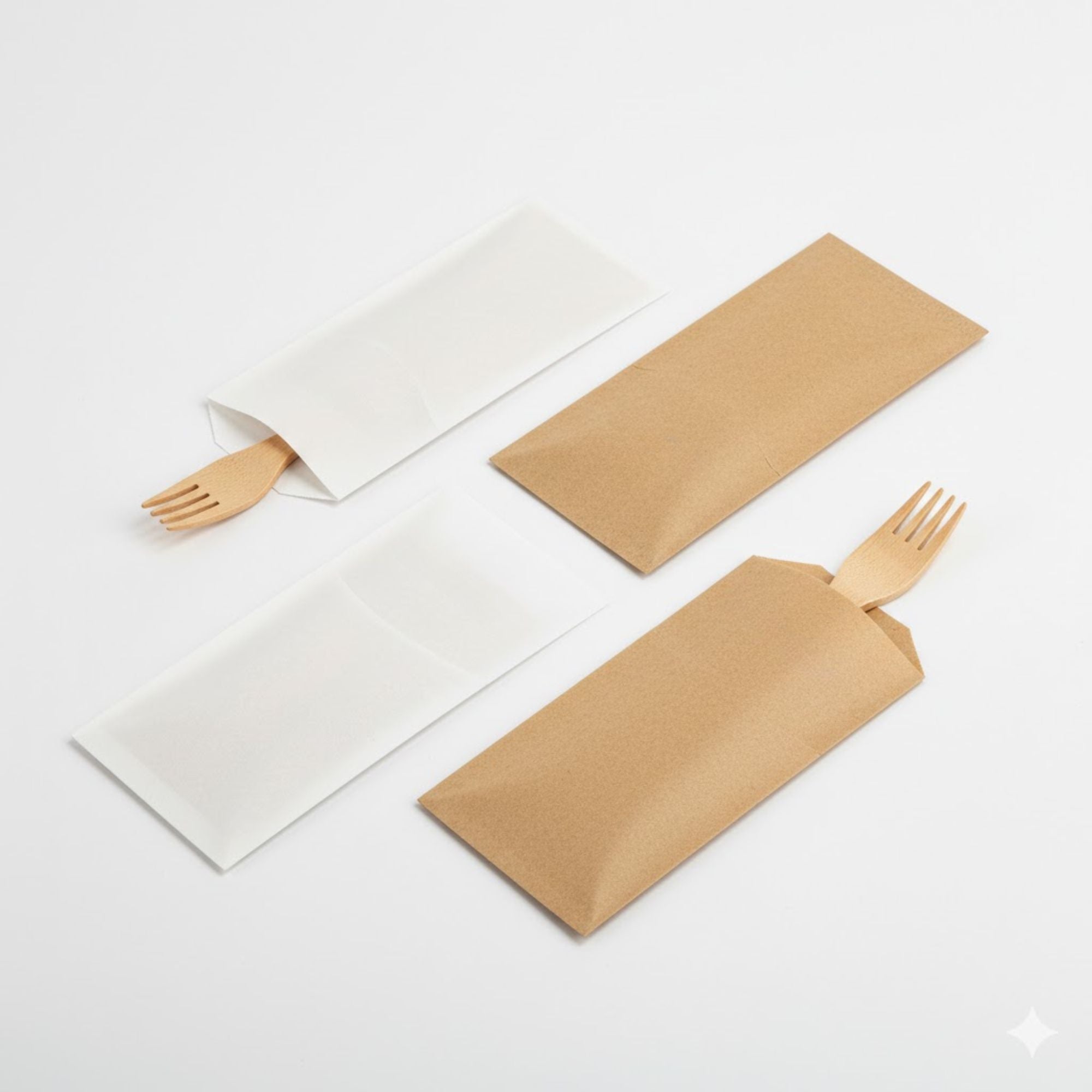 Paper Cutlery Pouches With 160mm Fork