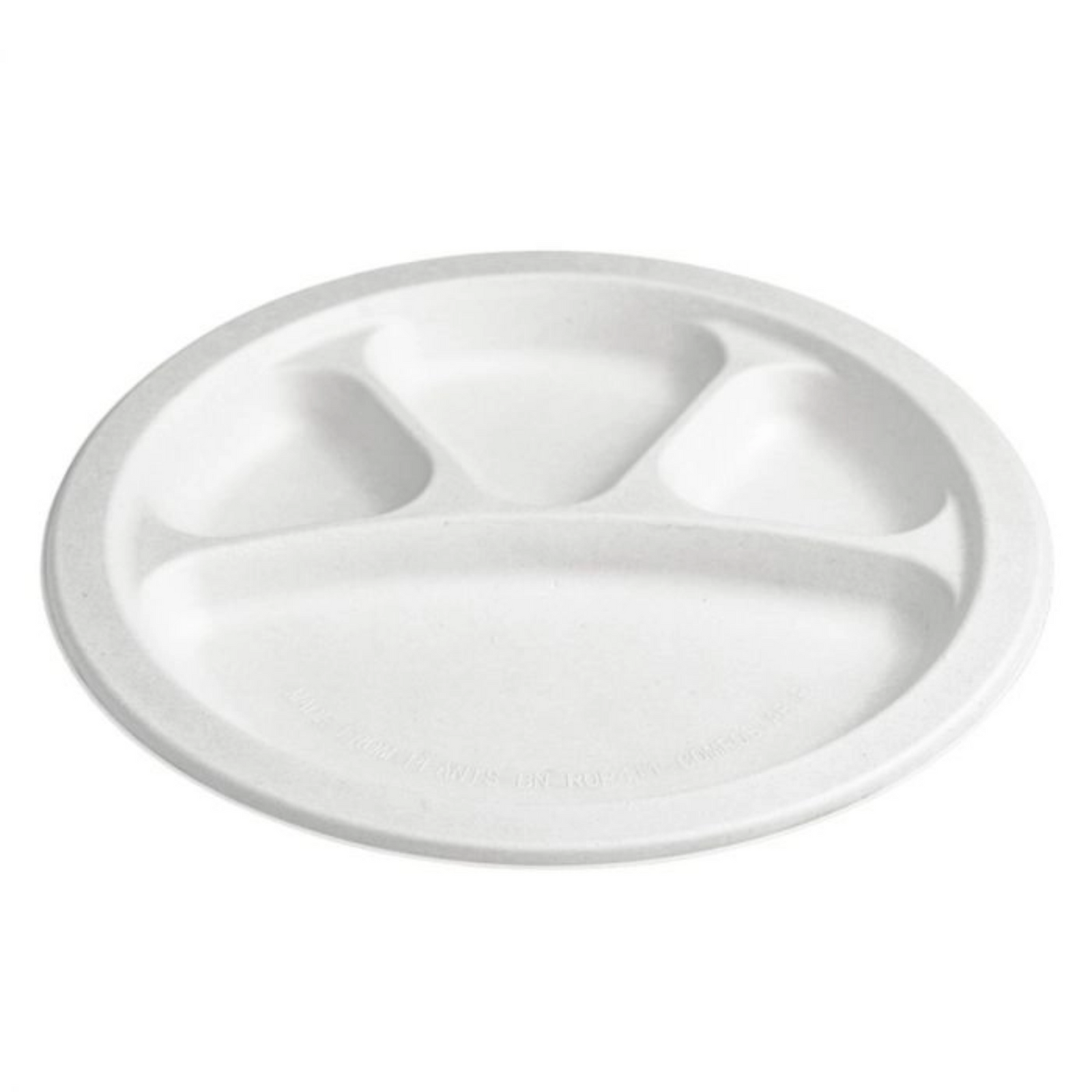12" (30cm) 4 Compartment Bagasse Round Plate