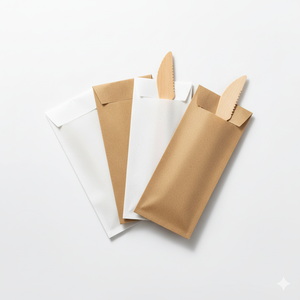 Paper Cutlery Pouches With 160mm Knife