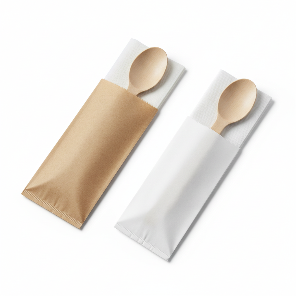 Paper Cutlery Pouches With 160mm Spoon