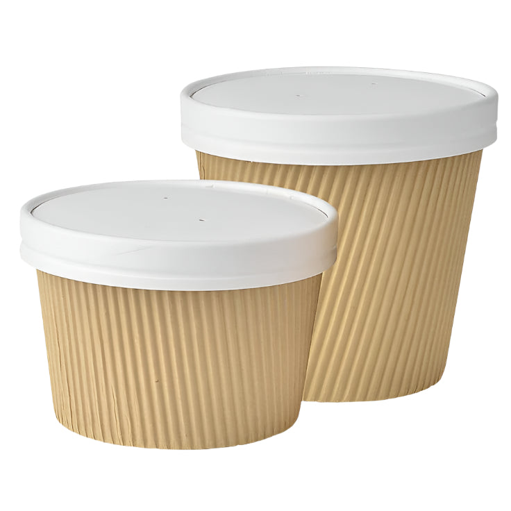 Ripple Containers Eco-friendly 500 ml ripple paper food container for takeaway. - Prakritii