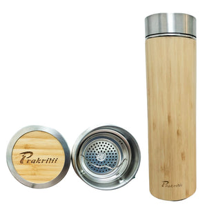 Bamboo Bottle 500ml Stainless Double Wall Bottle