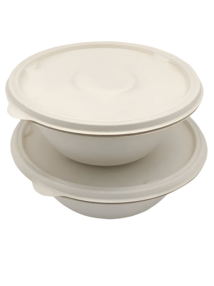 Bagasse Round Container With Lid