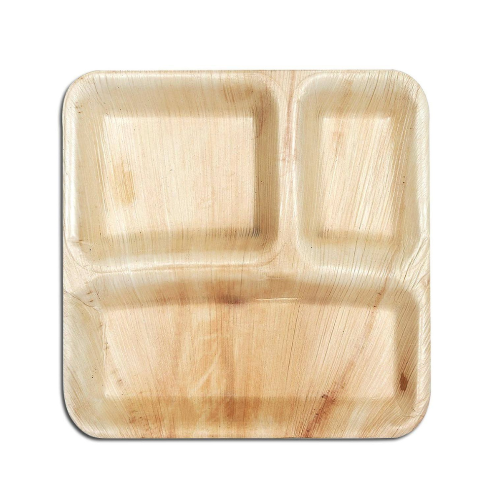 10" x 9" (25 cm x 23 cm) Rectangle 3 Partition Plates