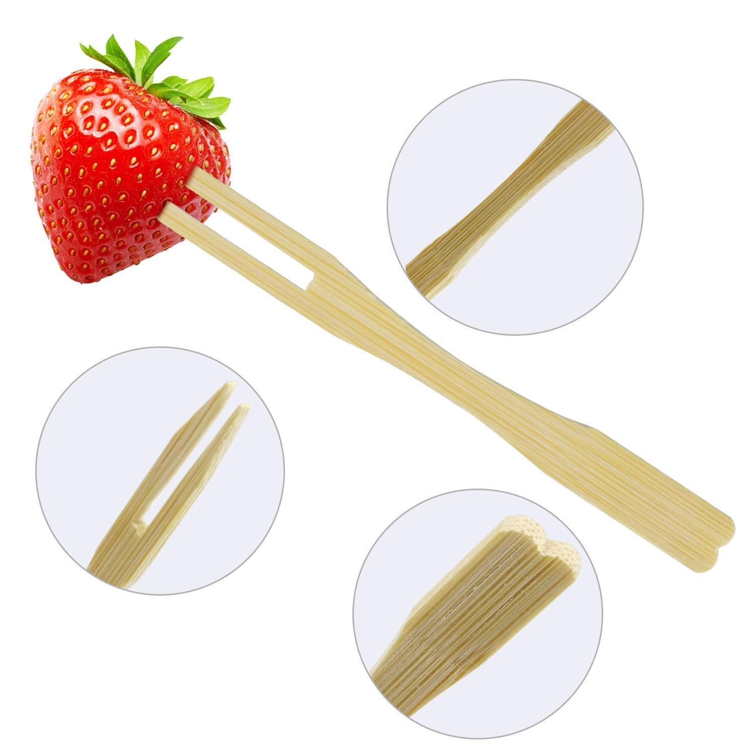 80 mm Wooden Fruits Forks